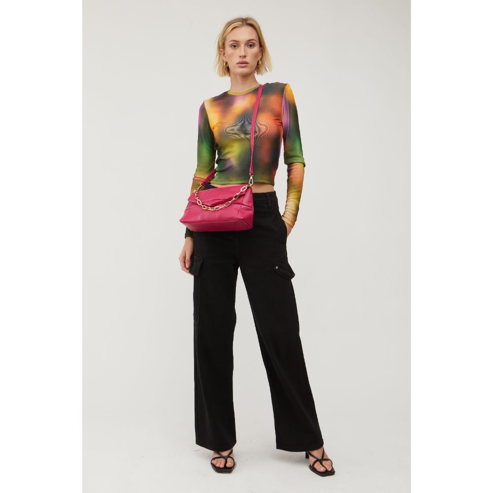 Woman wearing Berry Urban Expressions Claudine Crossbody 840611113696 View 3 | Berry
