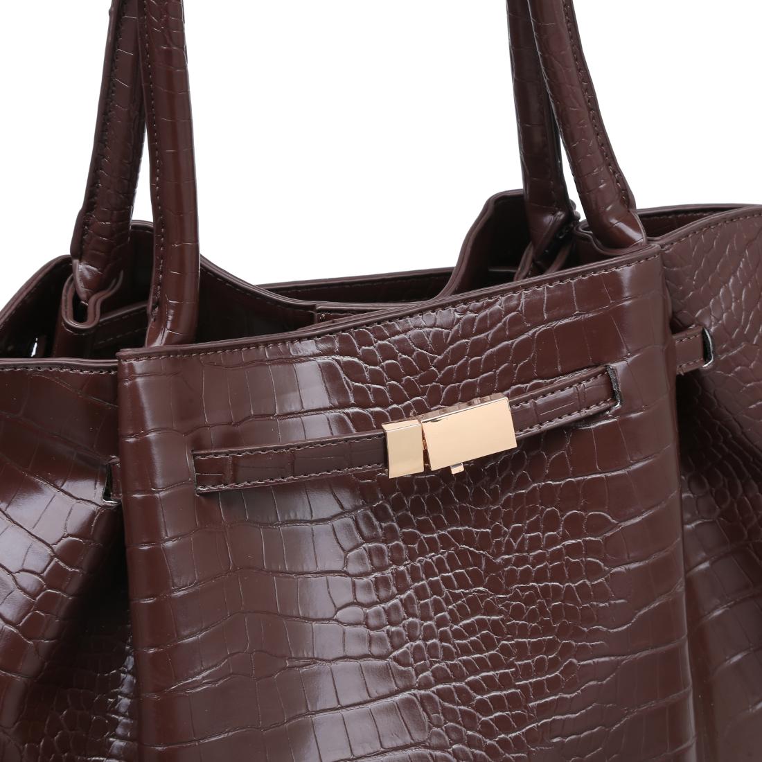 Urban Expressions Kaia - Croco Tote 840504210723 View 8 | Espresso
