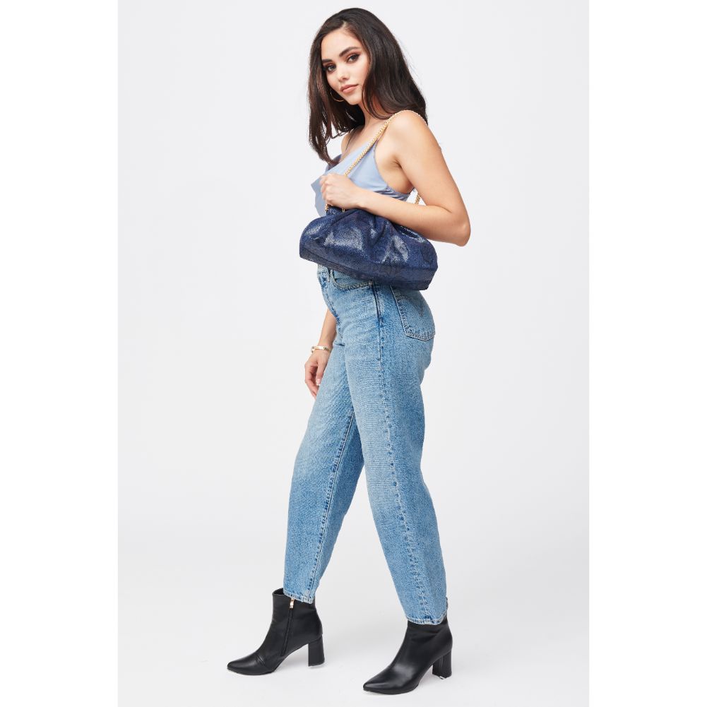 Woman wearing Midnight Urban Expressions Keri Clutch 840611185310 View 4 | Midnight