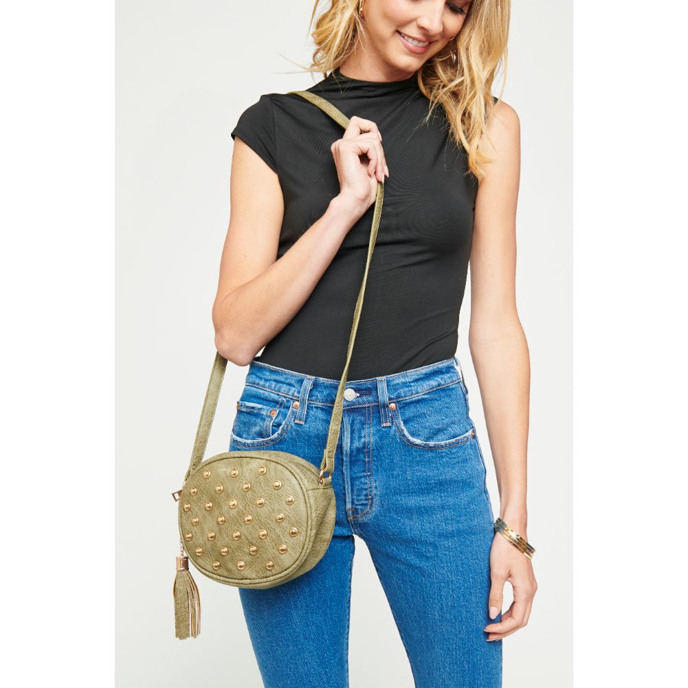 Woman wearing Olive Urban Expressions Delta Crossbody NA-840611133335 View 1 | Olive