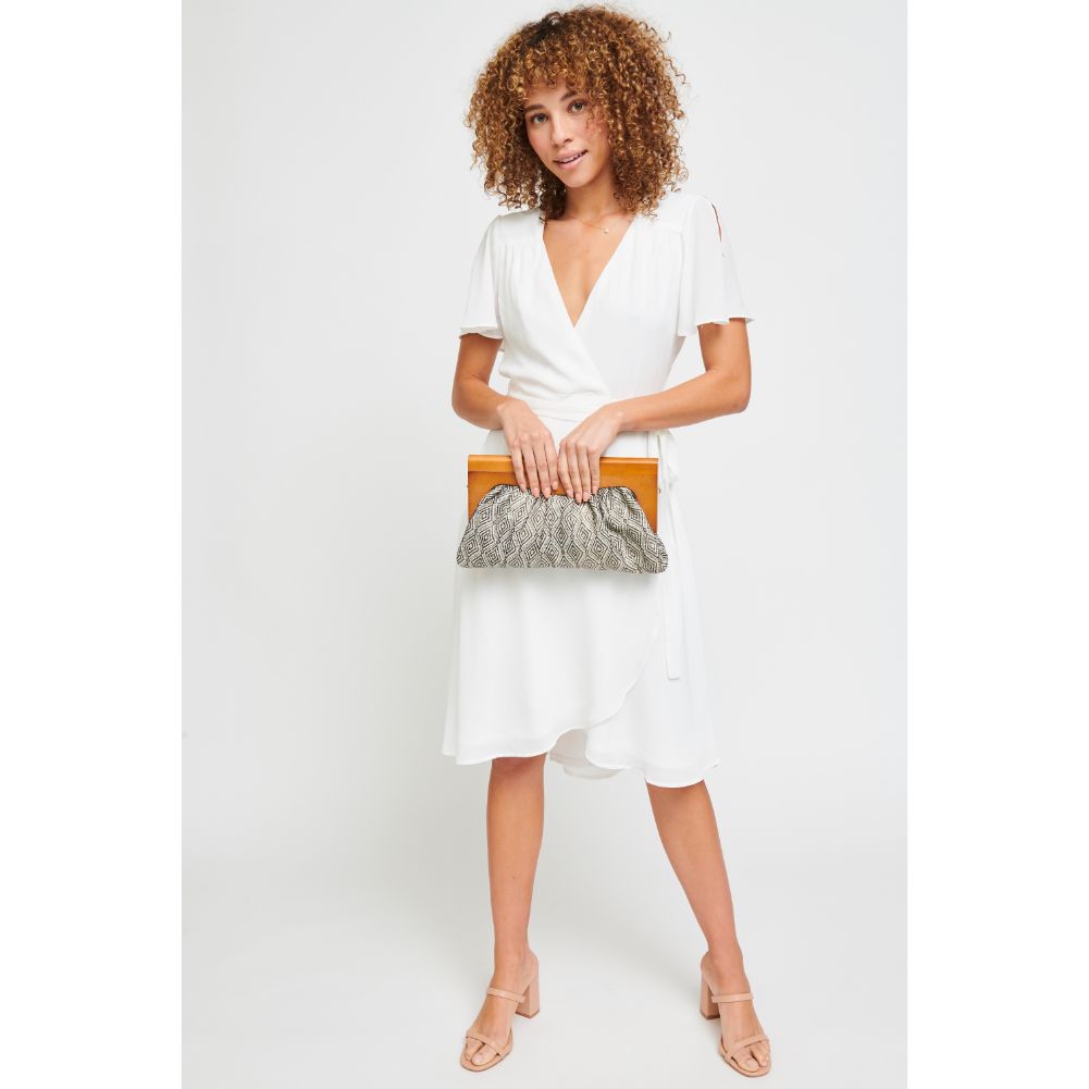 Woman wearing Black Urban Expressions Calypso Clutch 840611182159 View 3 | Black