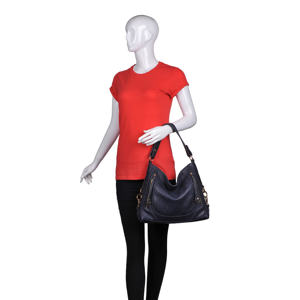 Product Image of Urban Expressions Jessica Pebble Satchel NA-840611155214 View 5 | Navy