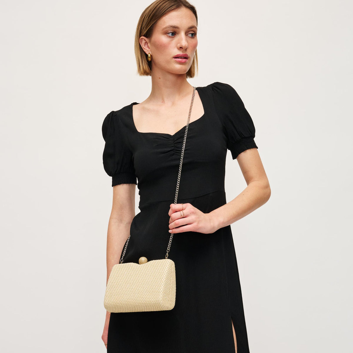 Woman wearing Natural Urban Expressions Marissa Evening Bag 840611152916 View 3 | Natural