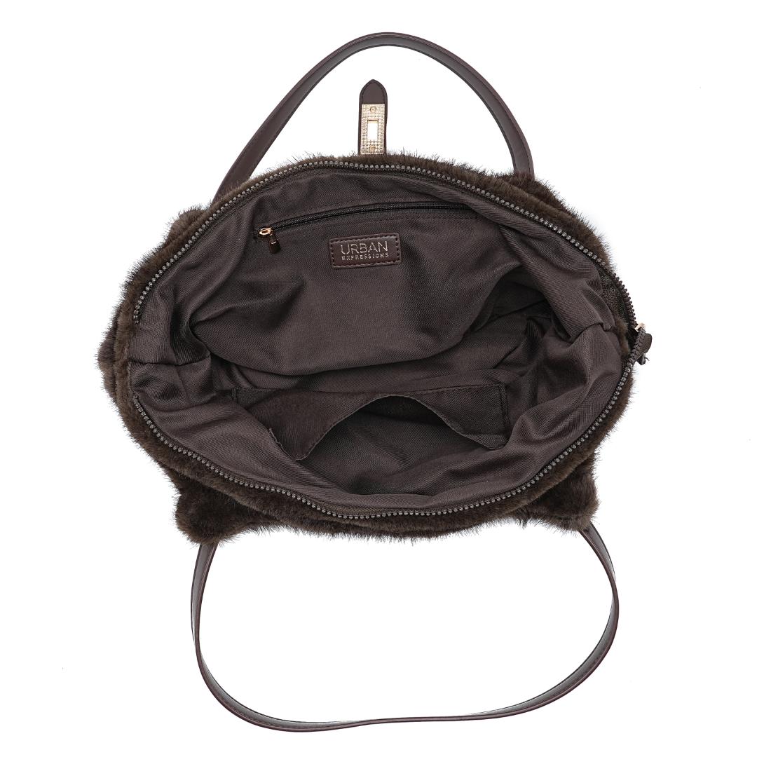 Urban Expressions Minka - Faux Fur Tote 840504211072 View 4 | French Roast
