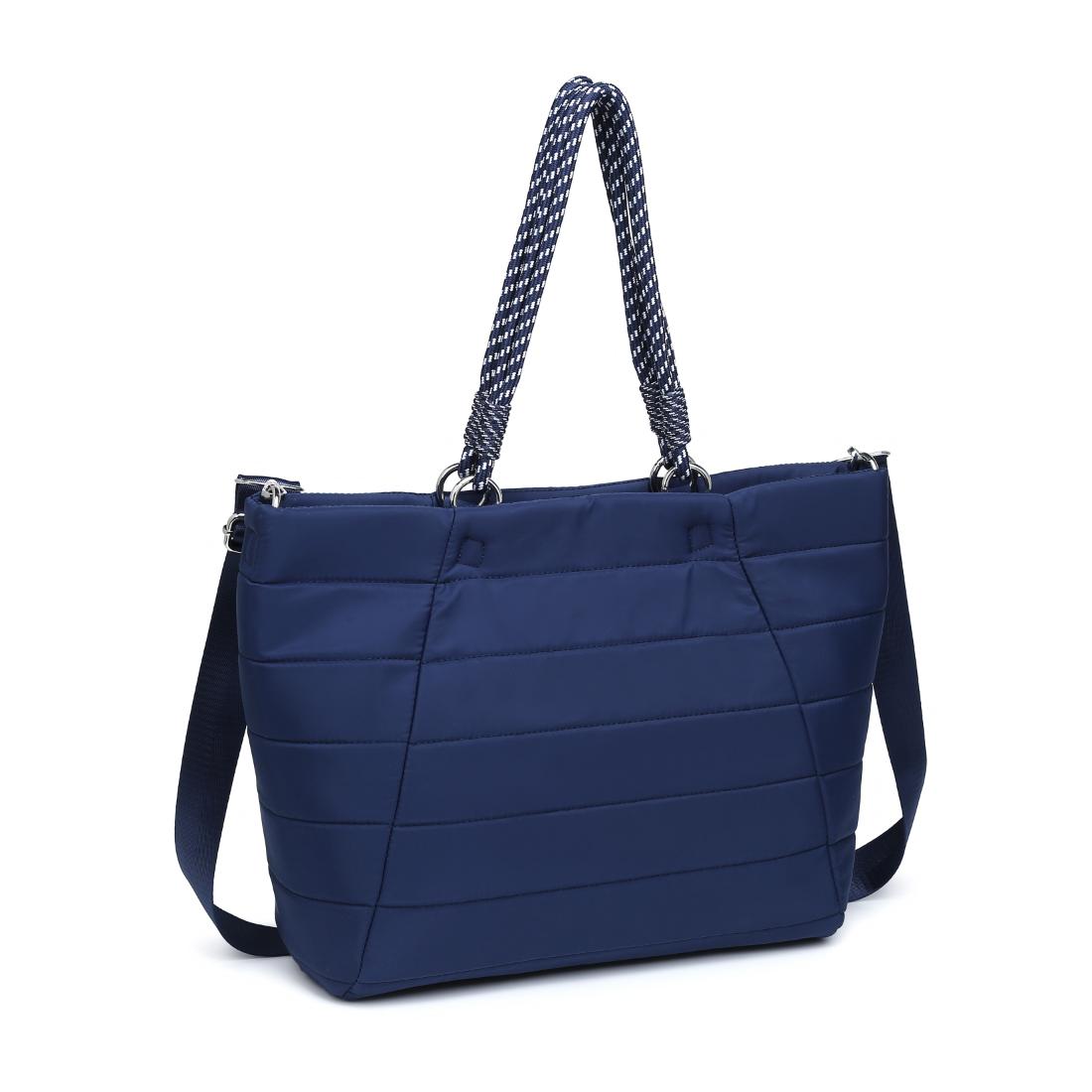 Woman wearing Navy Urban Expressions Lyla Tote 840504206146 View 6 | Navy