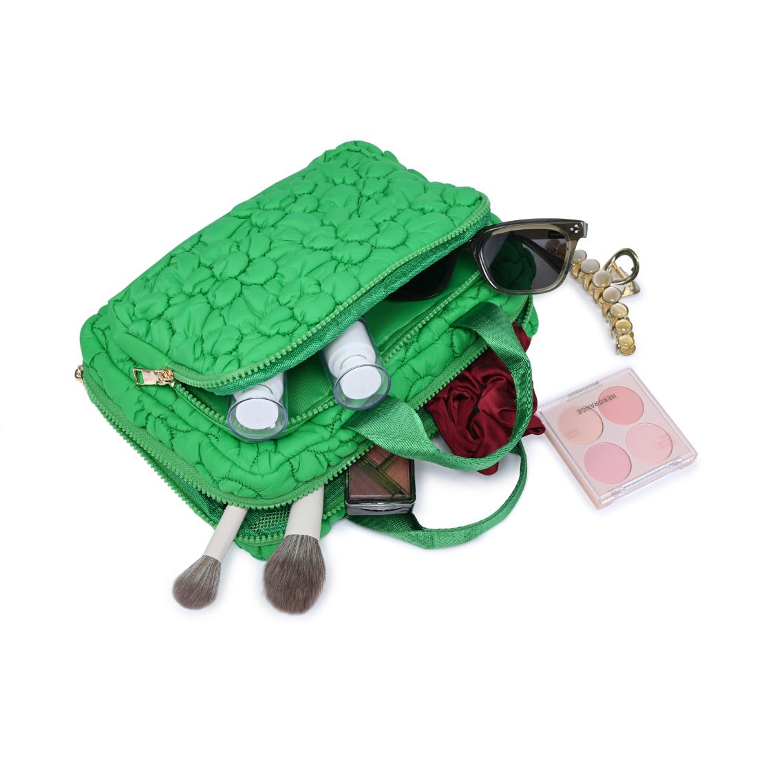 Woman wearing Kelly Green Urban Essentials Petal Plush - Nylon Travel Organizer 840611195142 View 1 | Kelly Green