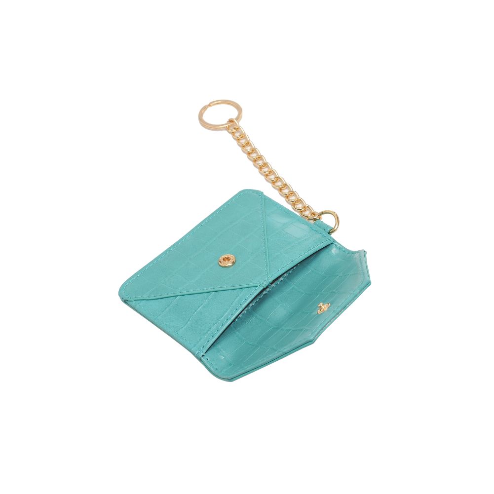 Woman wearing Turquoise Urban Expressions Gia - Croco Card Holder 840611181831 View 9 | Turquoise