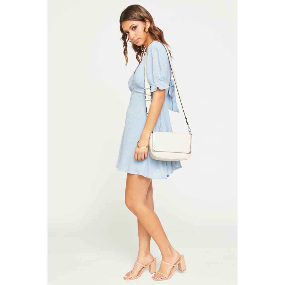 Woman wearing Cream Urban Expressions Langston Crossbody NA-840611161192 View 4 | Cream