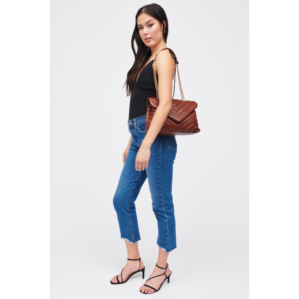 Woman wearing Chocolate Urban Expressions Ivy Crossbody 840611185785 View 3 | Chocolate