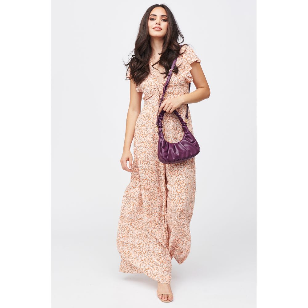 Woman wearing Eggplant Urban Expressions Oliveta Shoulder Bag 840611183156 View 4 | Eggplant