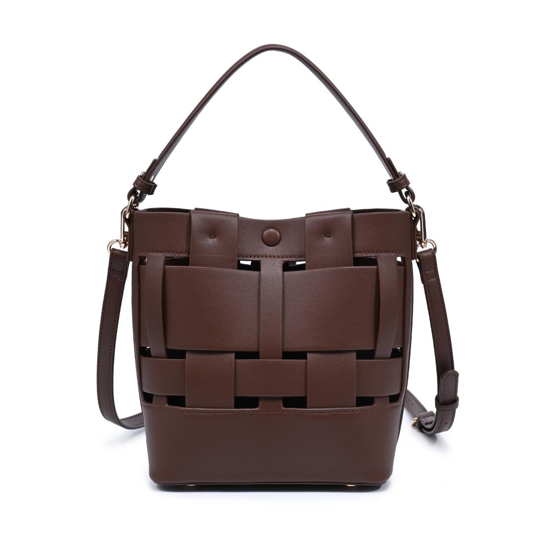 Woman wearing Chocolate Urban Expressions Parker Crossbody 840504205453 View 7 | Chocolate