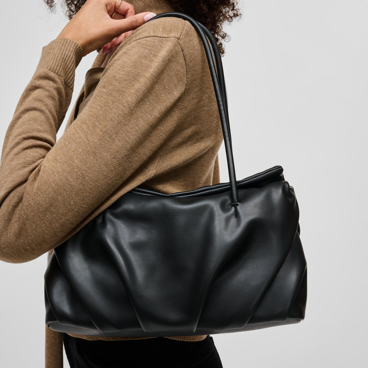 Woman wearing Black Urban Expressions Ryker Satchel 840504213274 View 1 | Black