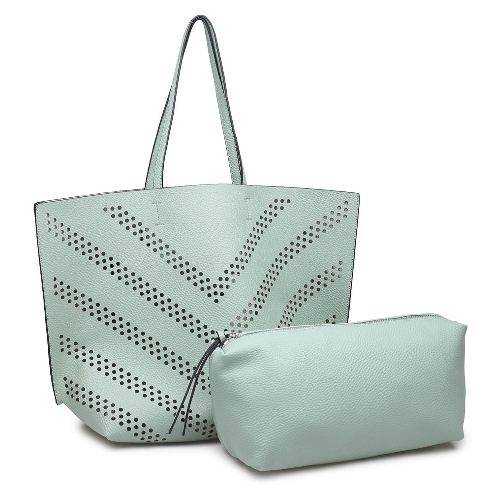 Woman wearing Seafoam Urban Expressions Rome Tote NA-840611125576 View 2 | Seafoam