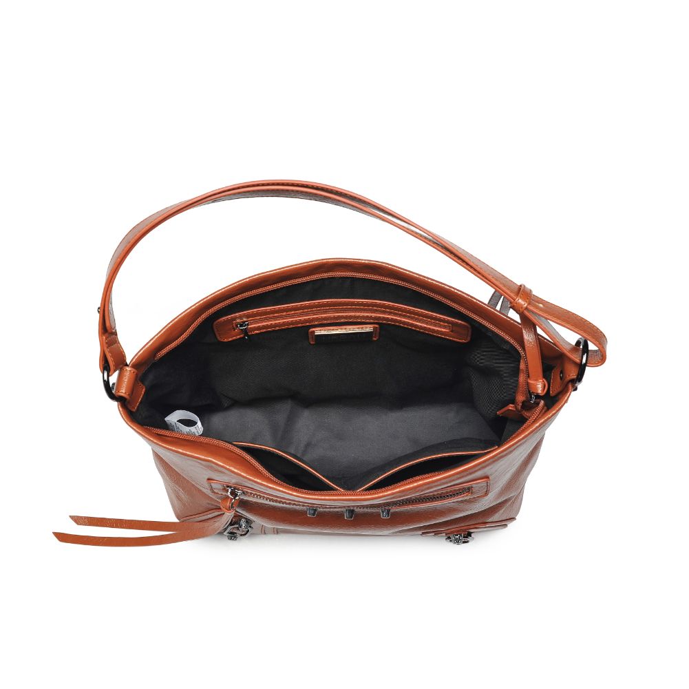 Woman wearing Tan Urban Expressions Yolonda Hobo 840611105677 View 9 | Tan