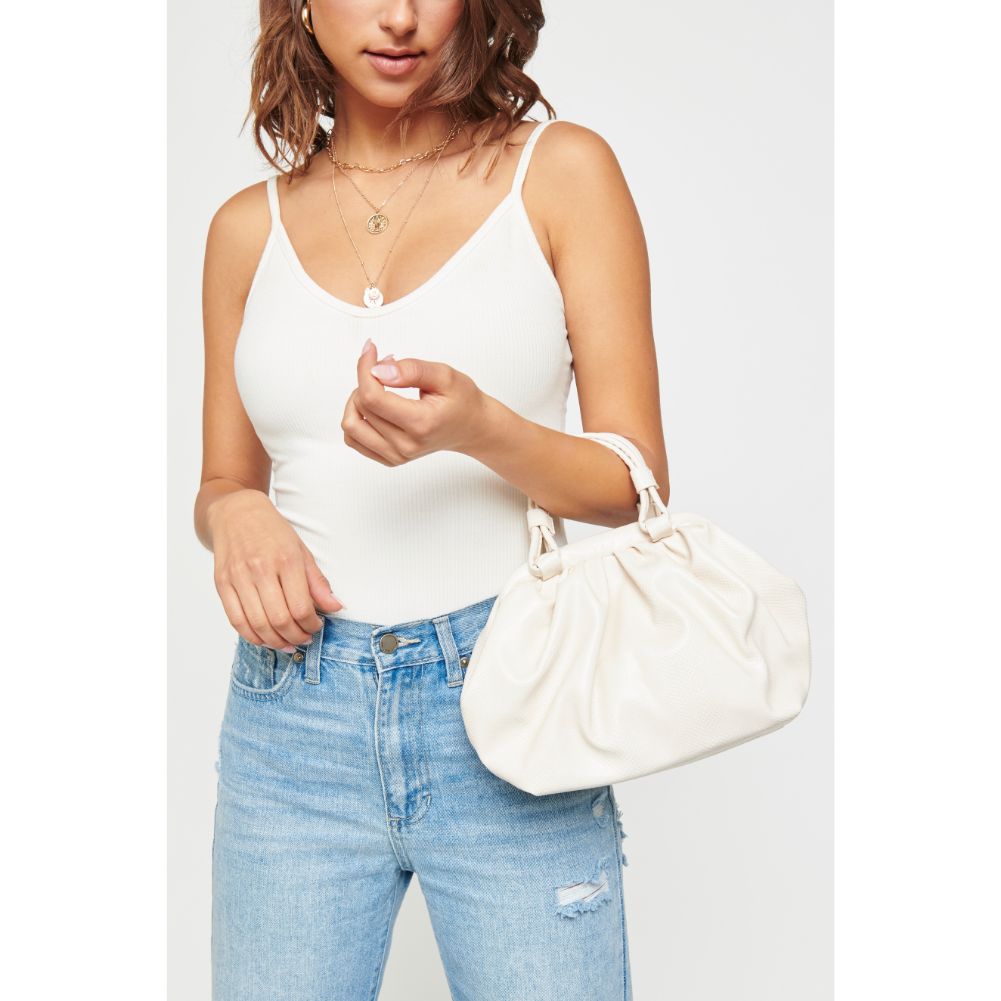 Woman wearing Ivory Urban Expressions Jordan Crossbody 840611171030 View 3 | Ivory