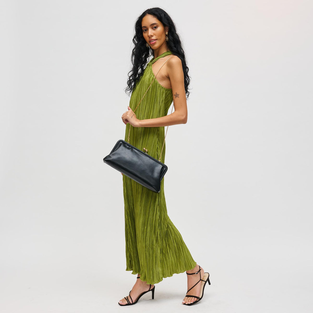 Woman wearing Black Urban Expressions Kristin Clutch 840611198419 View 3 | Black