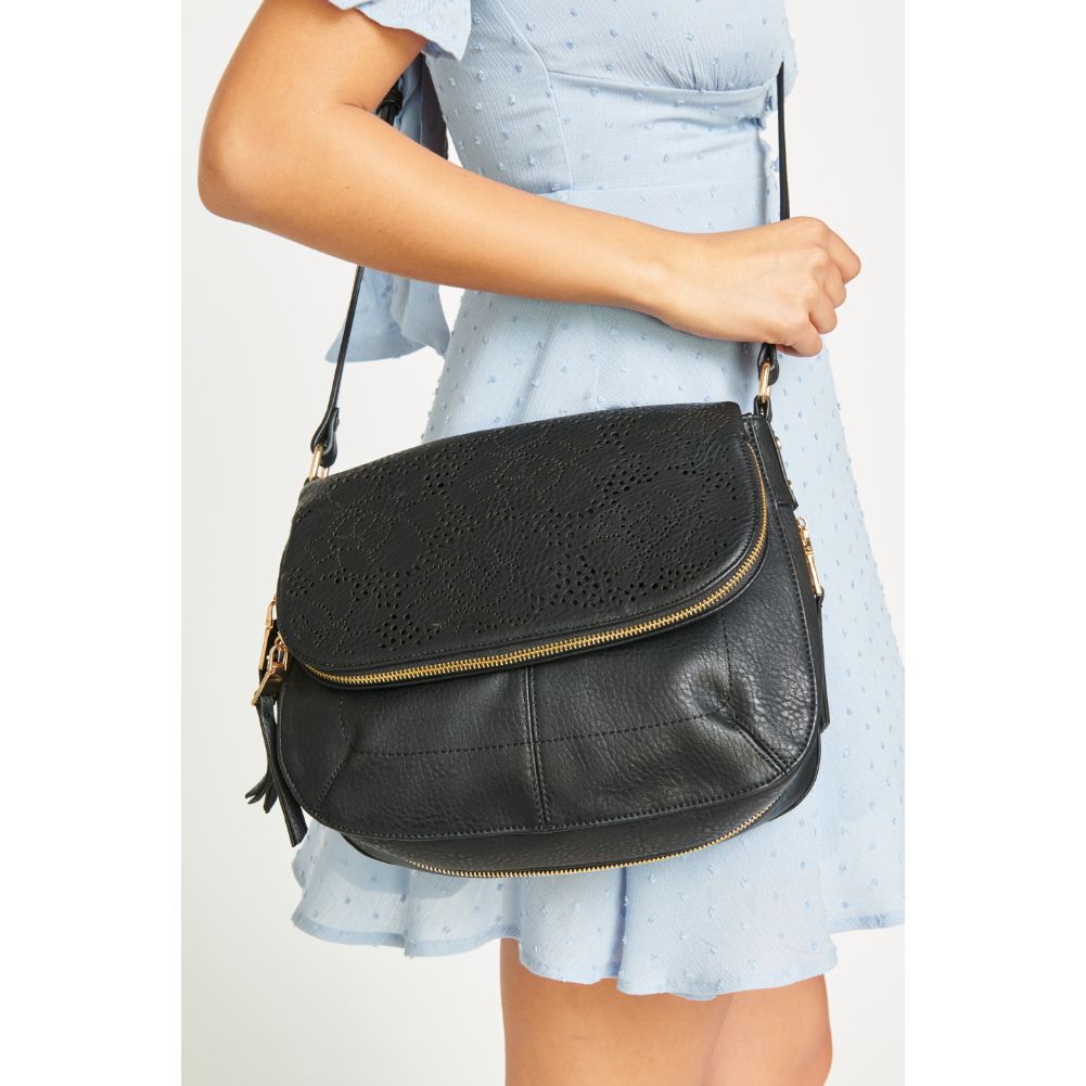 Woman wearing Black Urban Expressions Sunday Messenger 840611148124 View 3 | Black