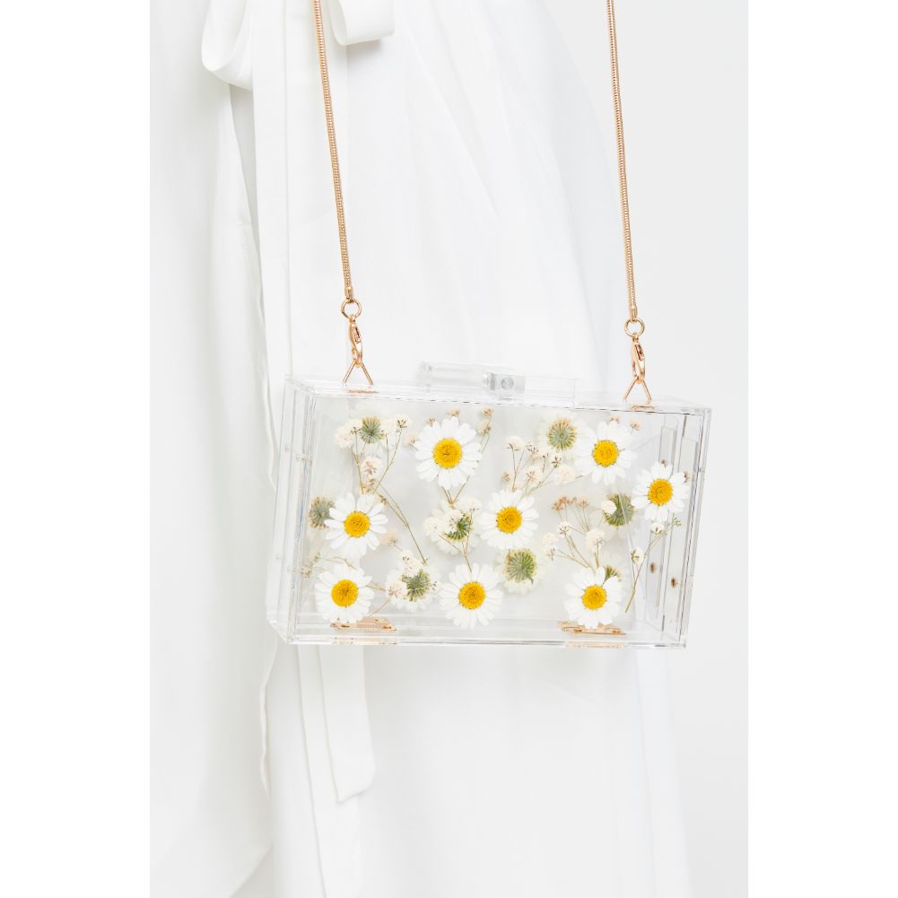 Woman wearing White Urban Expressions Fiore Evening Bag 840611180384 View 2 | White