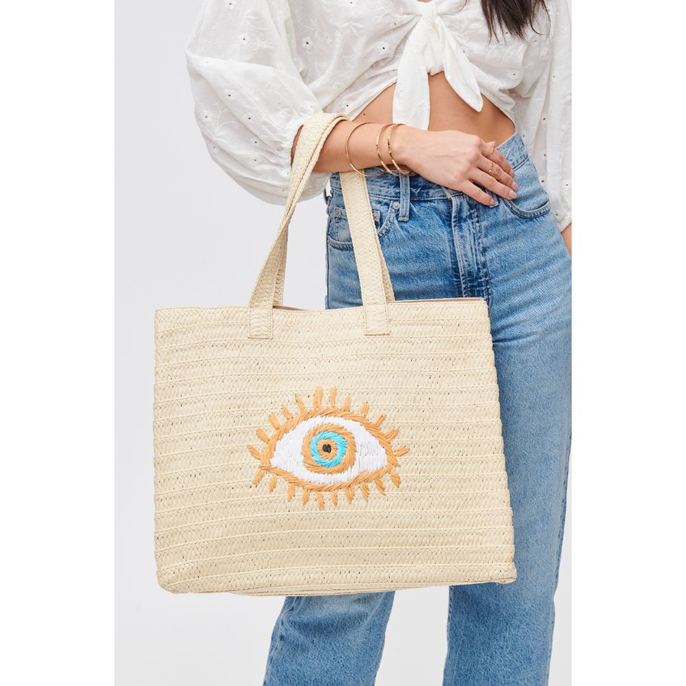 Woman wearing Ivory Urban Expressions Irma Tote 840611109224 View 1 | Ivory
