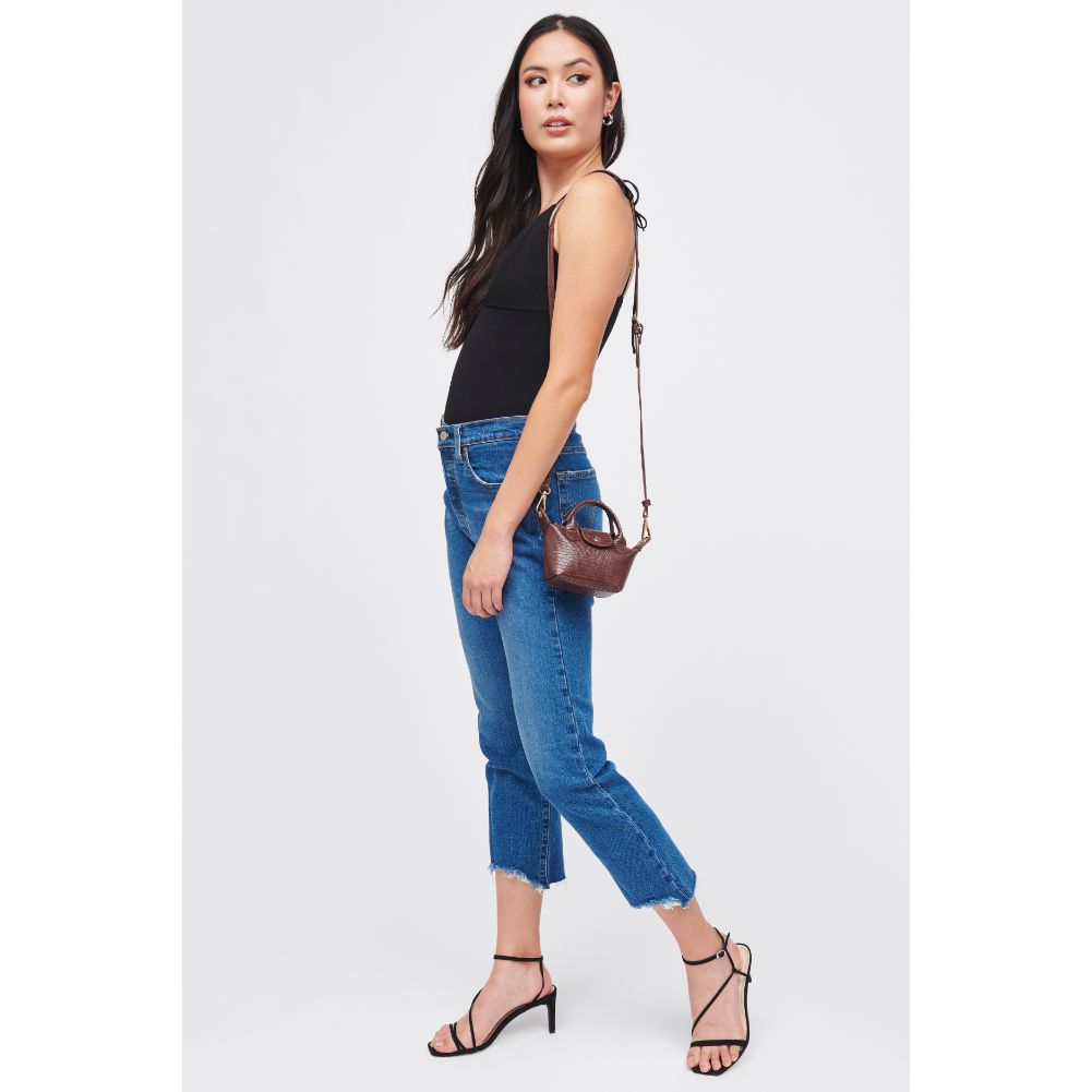 Woman wearing Chocolate Urban Expressions Hayley Mini Bag 840611185723 View 4 | Chocolate