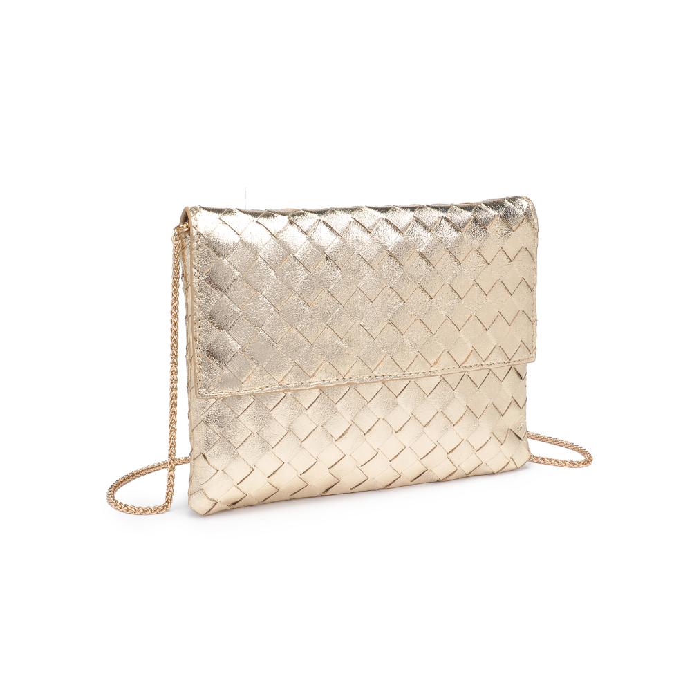 Woman wearing Gold Urban Expressions Ivy Clutch 840611133359 View 6 | Gold