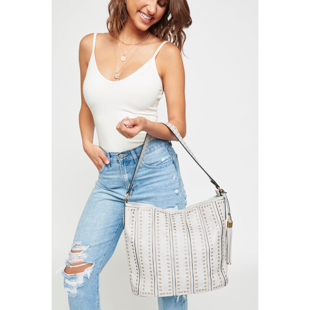 Woman wearing Grey Urban Expressions Nicola Hobo NA-840611126399 View 1 | Grey