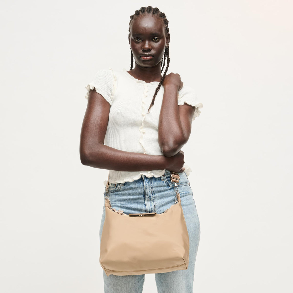 Woman wearing Nude Urban Expressions Nova Hobo 840504206092 View 3 | Nude