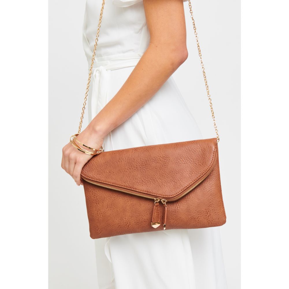 Woman wearing Tan Urban Expressions Stella Clutch 700355470298 View 2 | Tan
