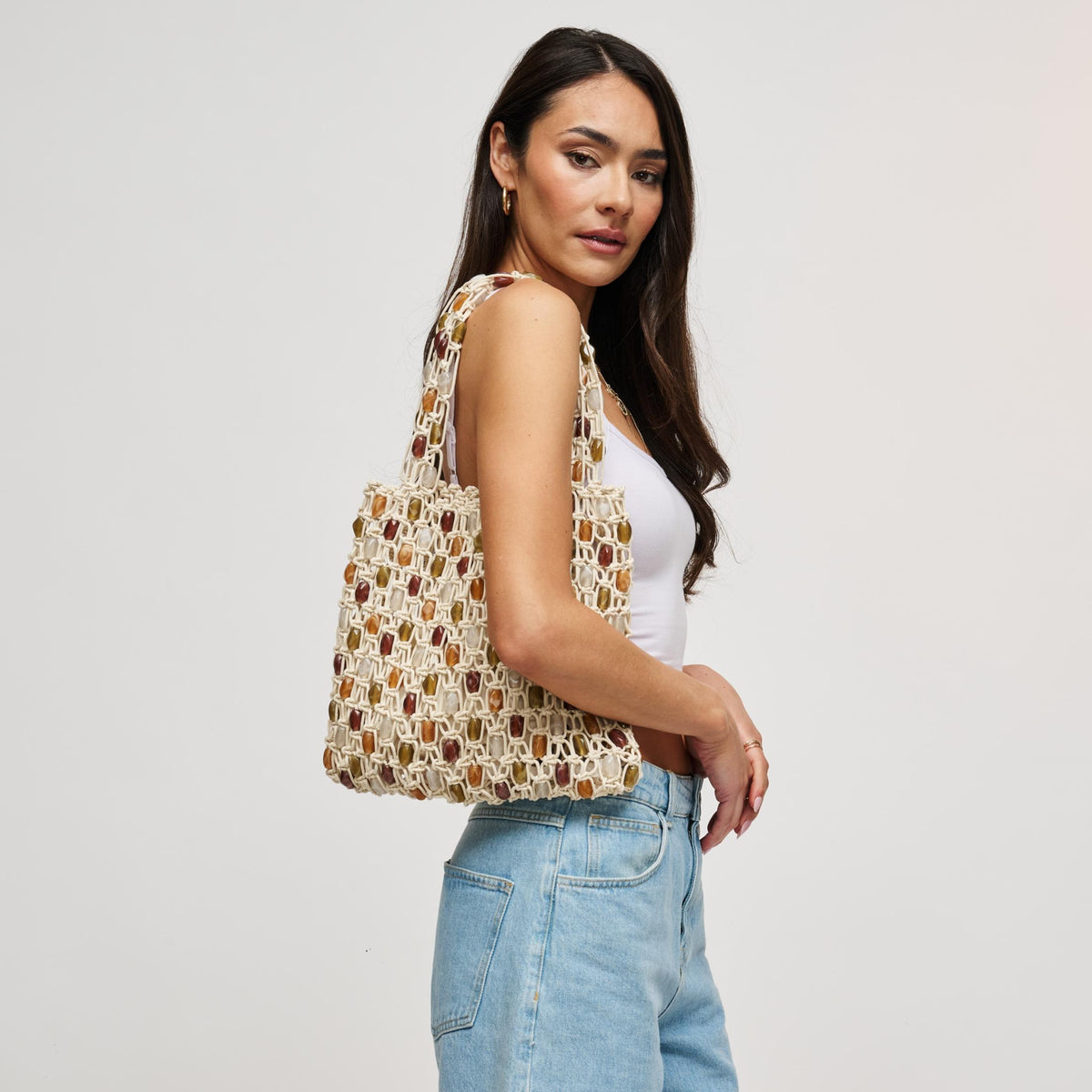 Woman wearing Multi Urban Expressions Asher Tote 840504205385 View 2 | Multi