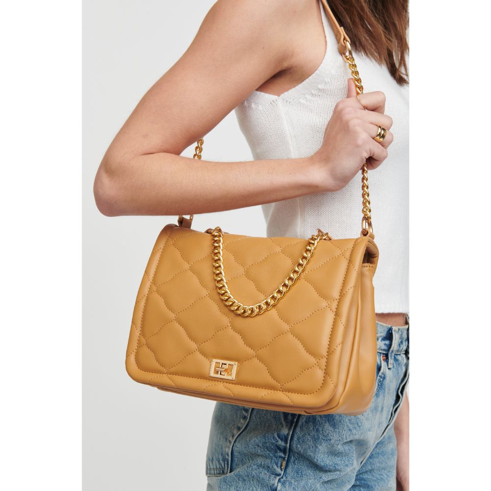 Woman wearing Camel Urban Expressions Hermine Crossbody 818209015400 View 1 | Camel