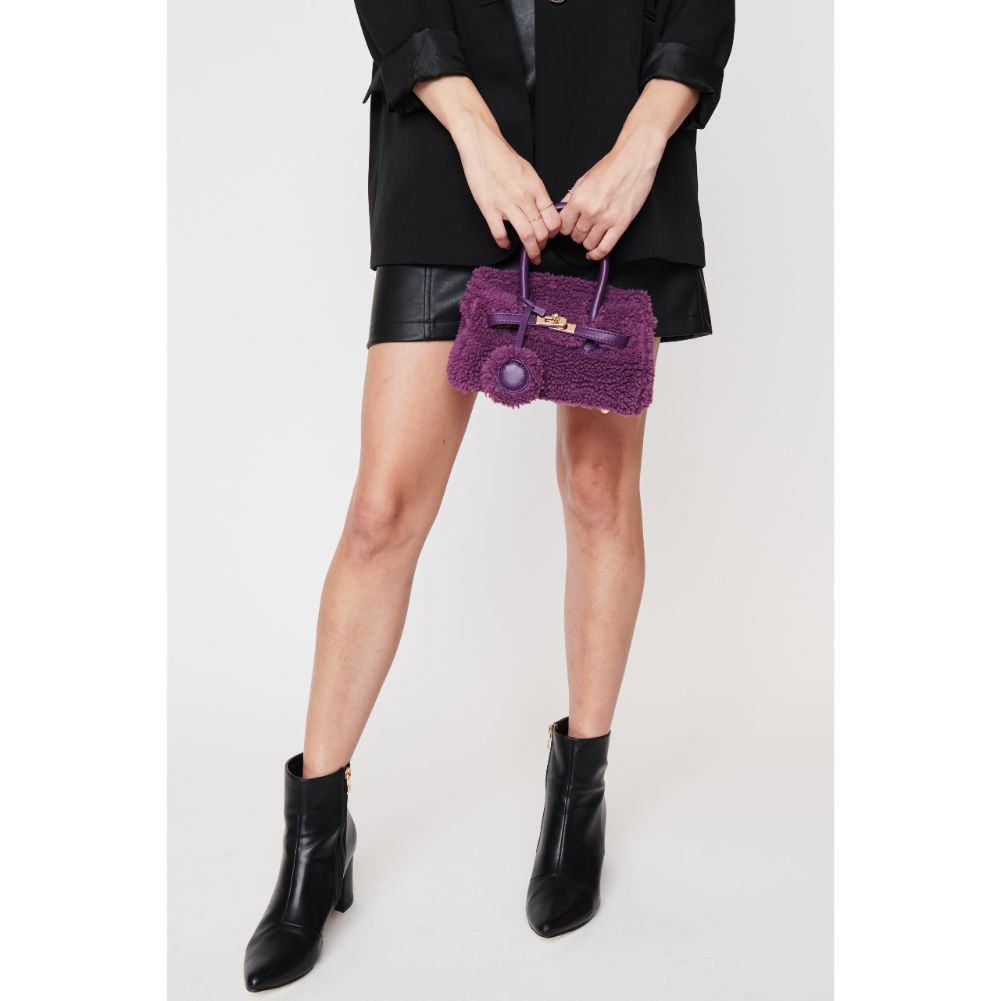 Woman wearing Plum Urban Expressions Hyacinth Crossbody 840611102645 View 2 | Plum