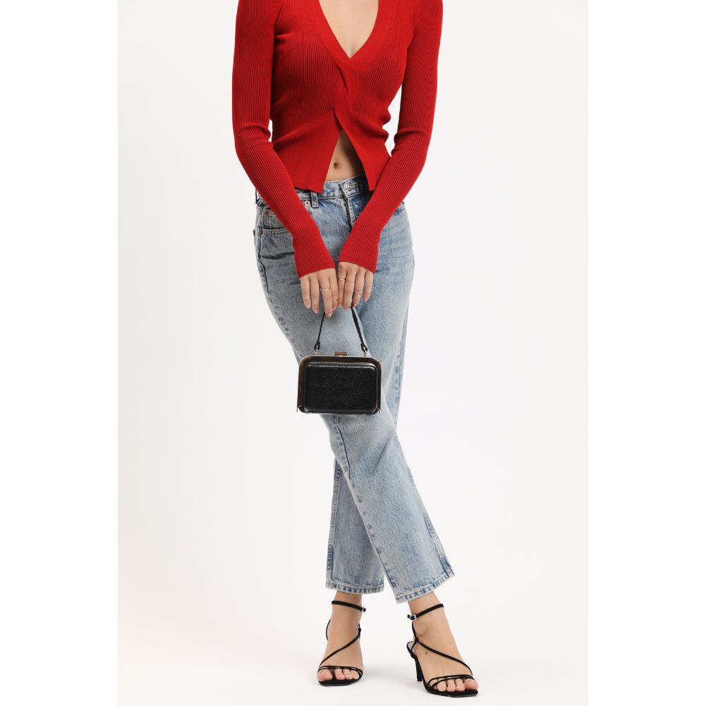 Woman wearing Black Urban Expressions Joyce Evening Bag 840611190253 View 2 | Black