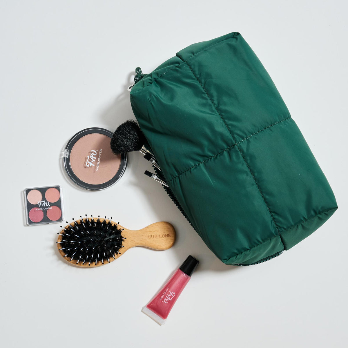 Woman wearing Emerald Urban Essentials Daydreamer - Nylon Cosmetic & Travel Organizer Pouch 840611197634 View 1 | Emerald