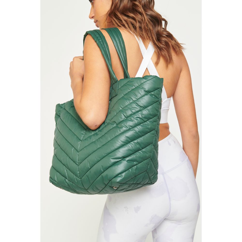 Woman wearing Olive Urban Expressions Kickoff Tote NA-840611162427 View 4 | Olive