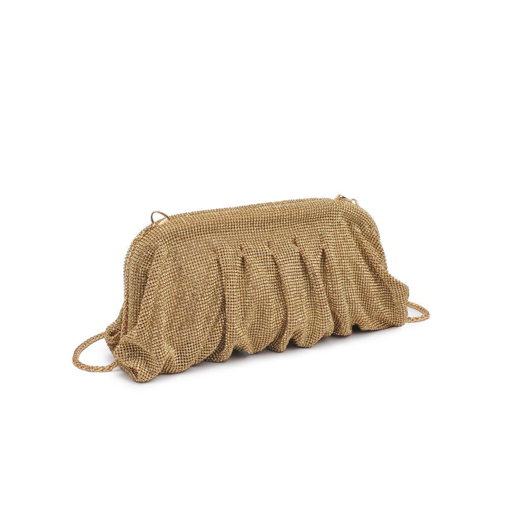 Woman wearing Gold Urban Expressions Irina Evening Bag 840611109392 View 6 | Gold