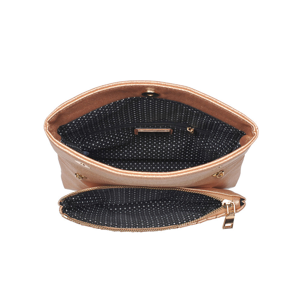 Product Image of Urban Expressions Ember Metallic Clutch NA-840611150721 View 4 | Rose Gold