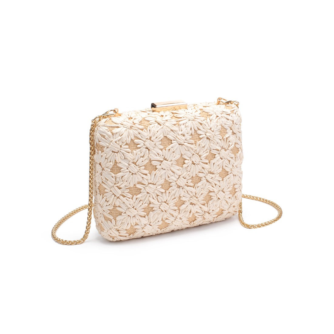 Woman wearing Ivory Natural Urban Expressions Samantha Evening Bag 840611149343 View 6 | Ivory Natural