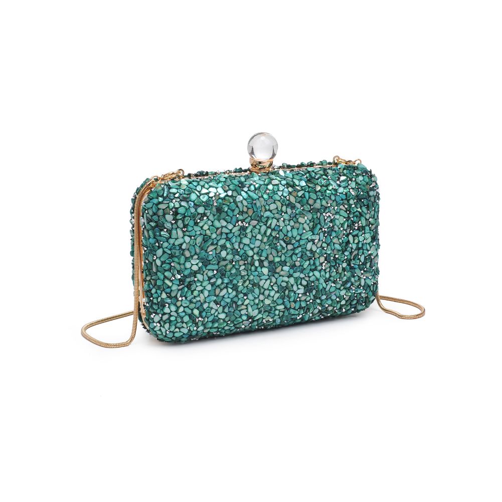 Woman wearing Emerald Urban Expressions Penelope Evening Bag 840611114099 View 6 | Emerald