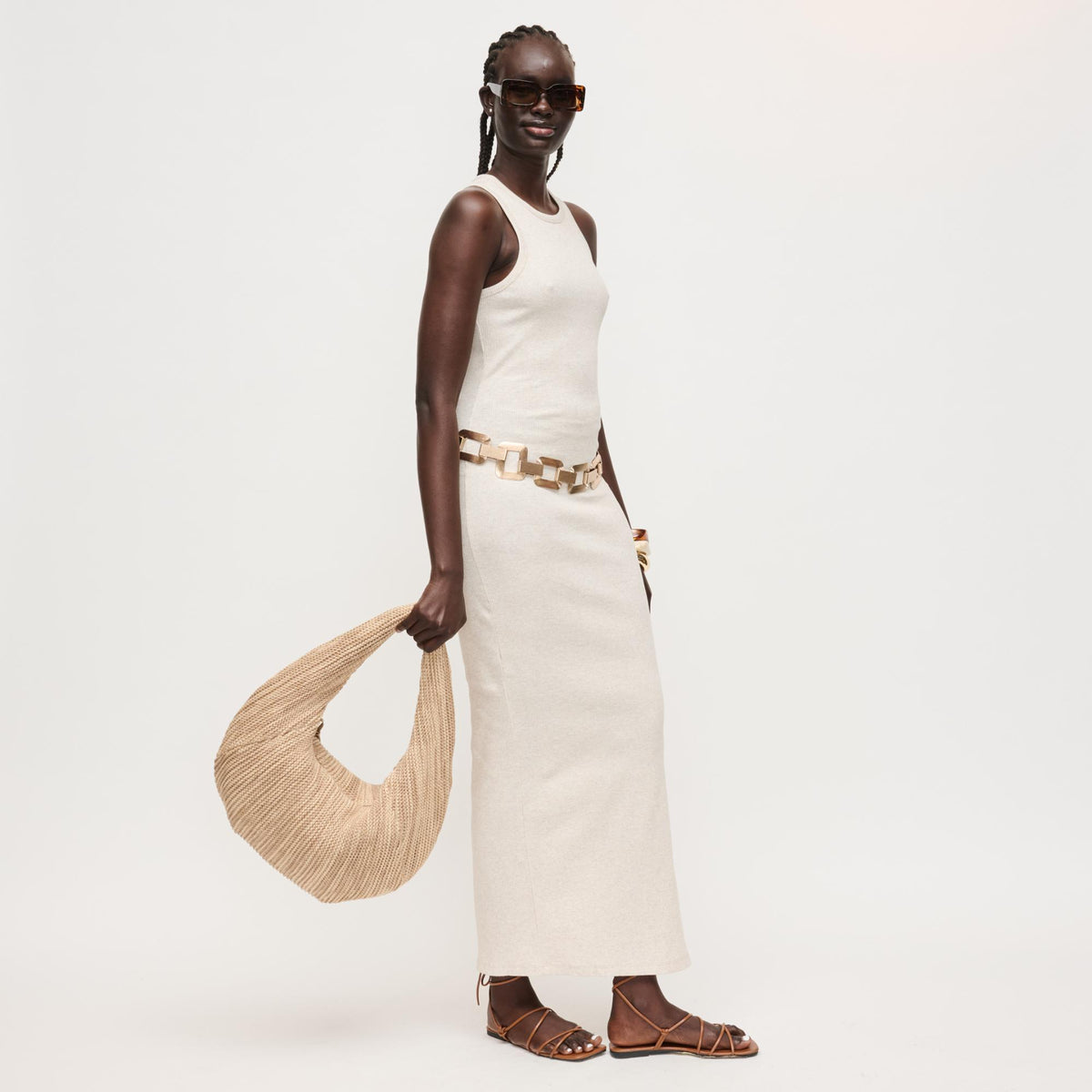 Woman wearing Natural Multi Urban Expressions Eleanor Hobo 840504204548 View 2 | Natural Multi