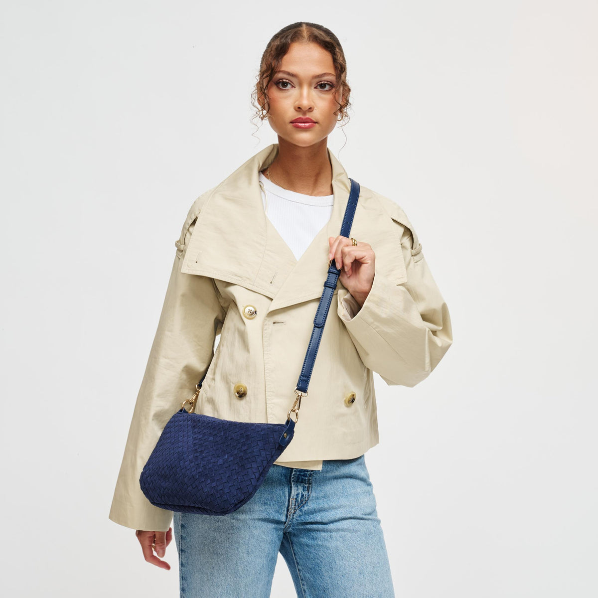 Woman wearing Midnight Urban Expressions Jordan - FS Crossbody 840504211812 View 2 | Midnight