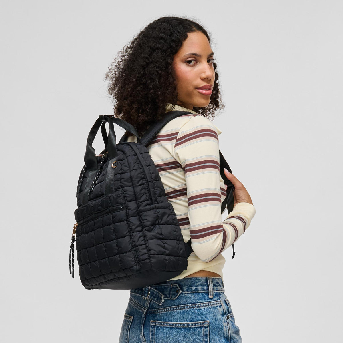 Woman wearing Black Urban Expressions Smith Backpack 840504214578 View 2 | Black