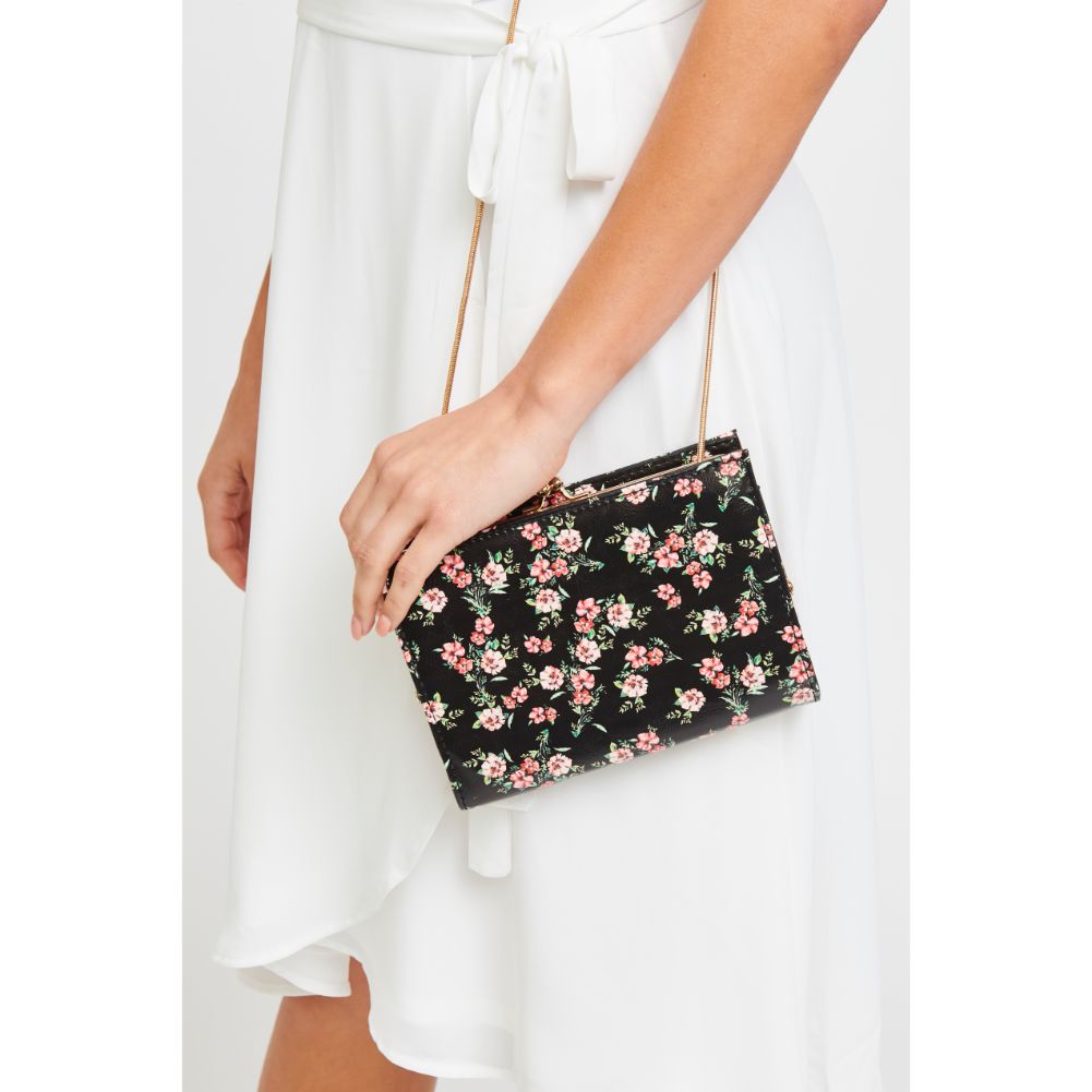 Woman wearing Black Urban Expressions Elijah - Floral Clutch 840611181480 View 2 | Black