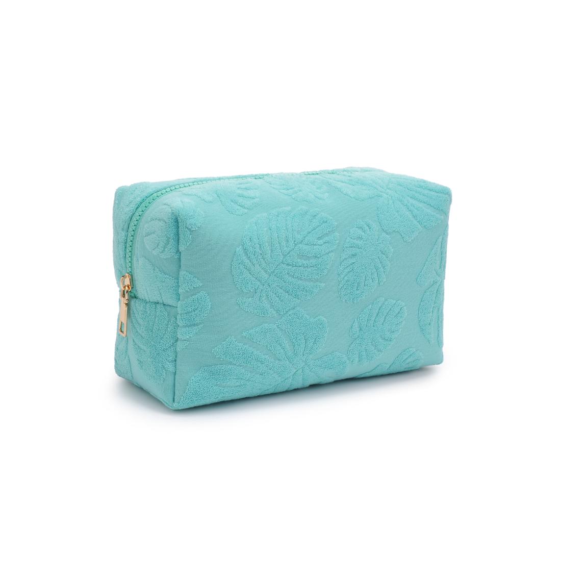 Urban Essentials Palm Breeze Cosmetic & Travel Organizer Pouch 840611195319 View 6 | Seafoam