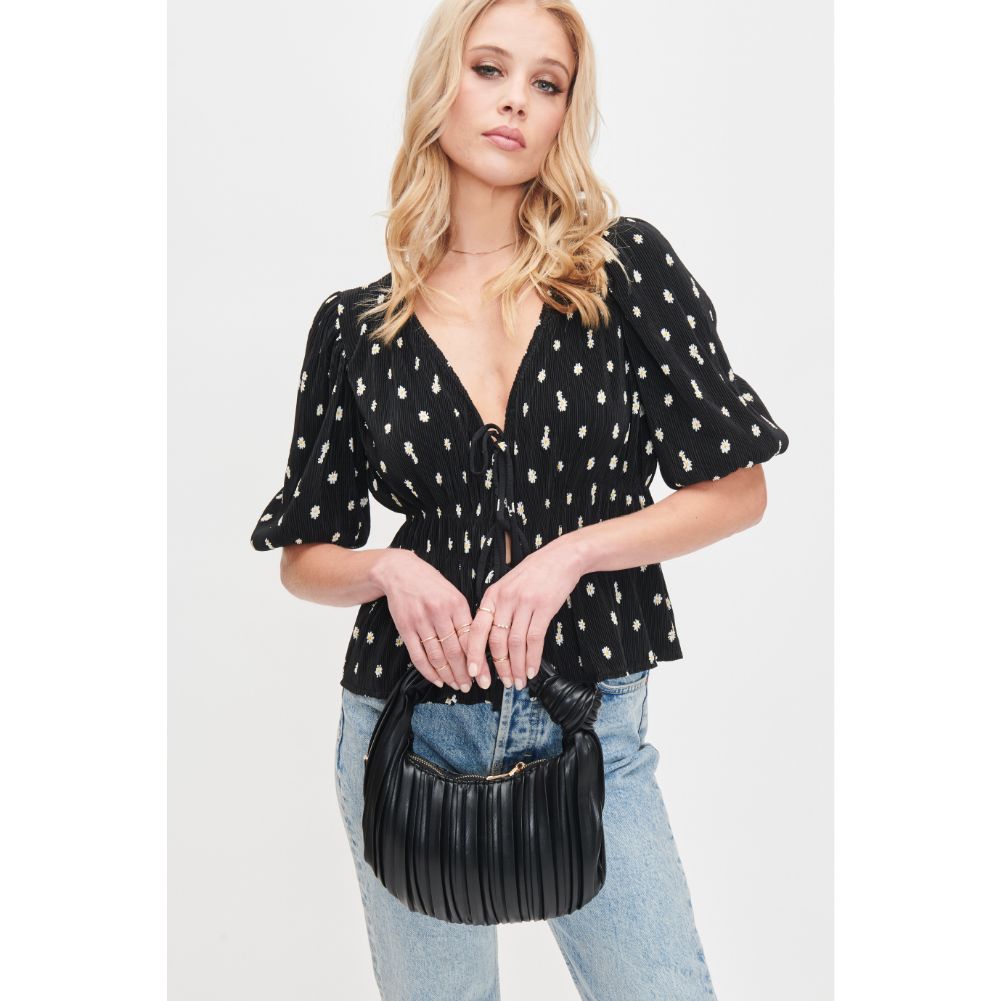 Woman wearing Black Urban Expressions Fawna  - Pleated Crossbody 840611106377 View 1 | Black