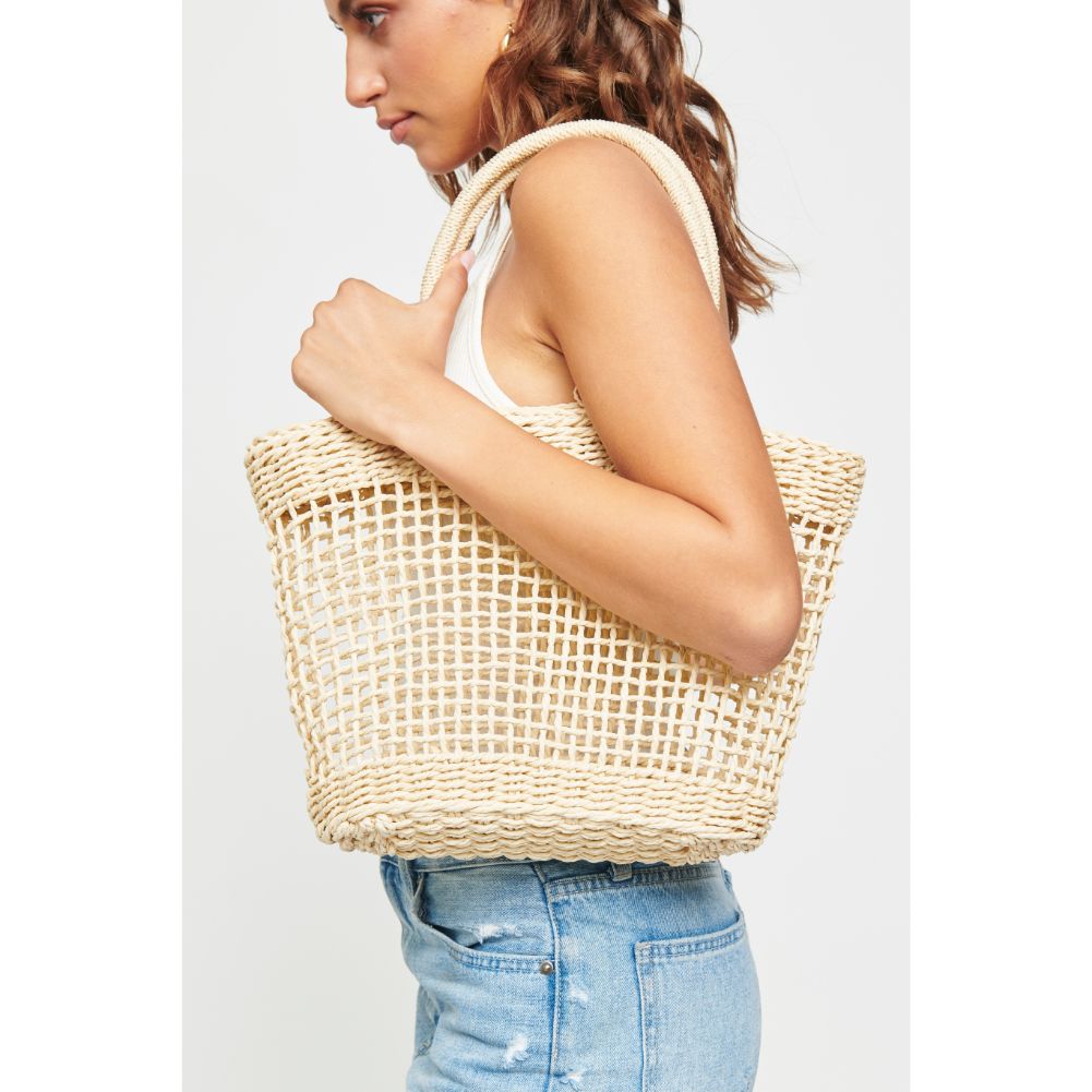 Woman wearing Ivory Urban Expressions Siona Tote NA-840611161895 View 4 | Ivory