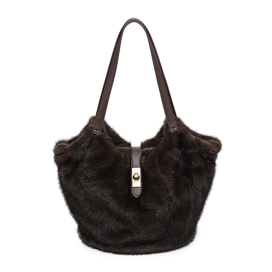 Urban Expressions Minka - Faux Fur Tote 840504211072 View 1 | French Roast