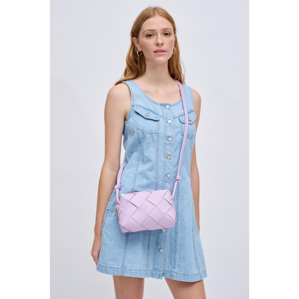 Woman wearing Lilac Urban Expressions Kennedy Crossbody 840611126764 View 2 | Lilac