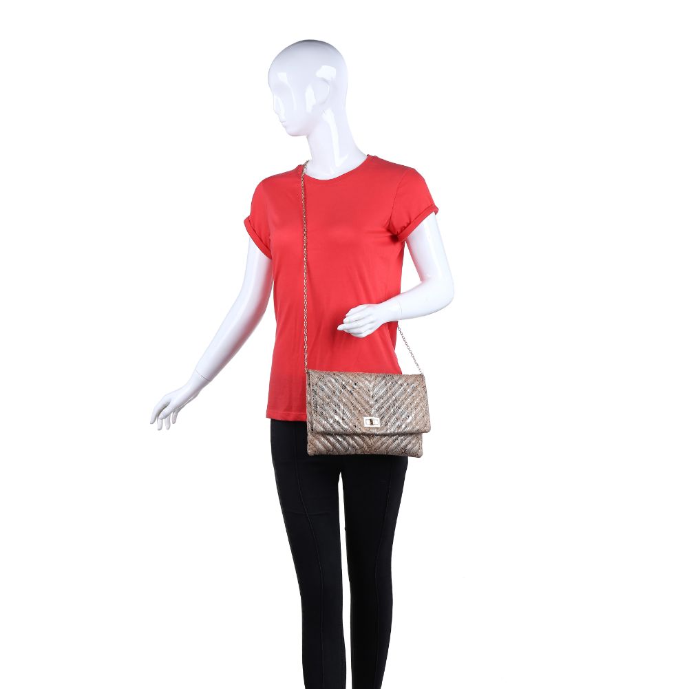 Product Image of Urban Expressions Victoria Snake Clutch NA-840611163707 View 5 | Natural