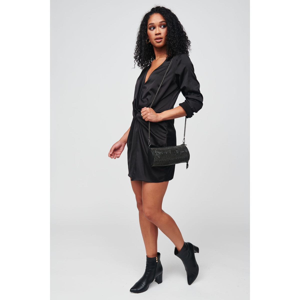 Woman wearing Black Urban Expressions Britney Evening Bag 818209012669 View 3 | Black