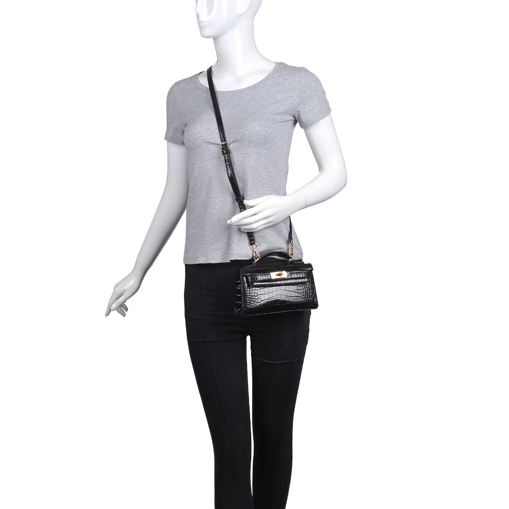 Product Image of Urban Expressions Georgina Croc Crossbody 840611171955 View 5 | Black